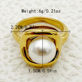 Geometric Lines Double-layer Cutting Surface Casting Ring - Norellé
