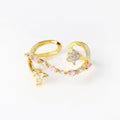 Triangle Diamond Small Blue Bouquet Ring - Norellé