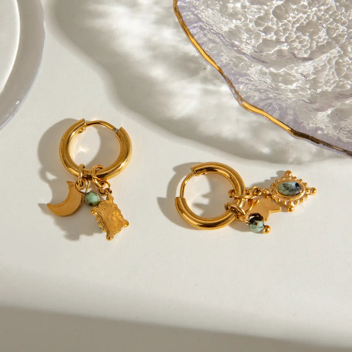 Fashion Stainless Steel Star Moon Ear Clip