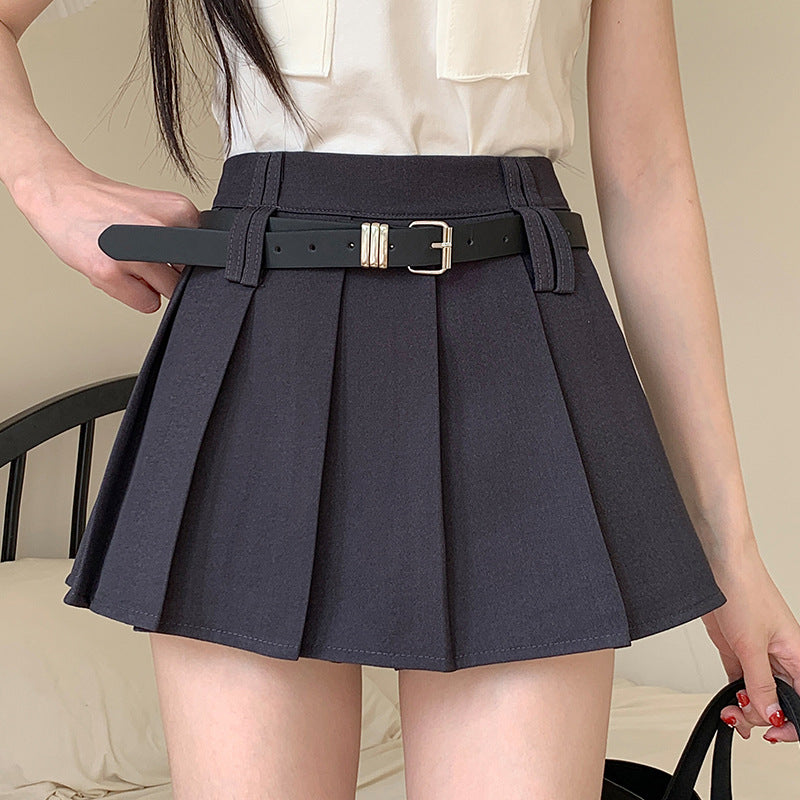 Women's Solid Color Casual High Waist Pleated Skirt - Norellé