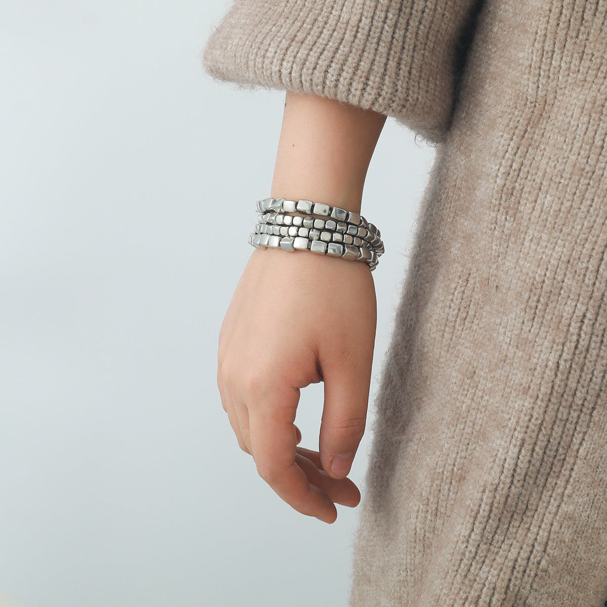 Fashion Simple Zinc Alloy Square Bracelet Suit - Norellé