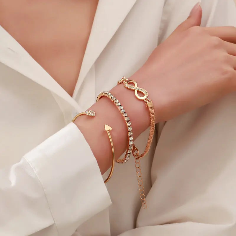 Women's Loving Heart With Opening Bracelet Creative Retro Simple - Norellé