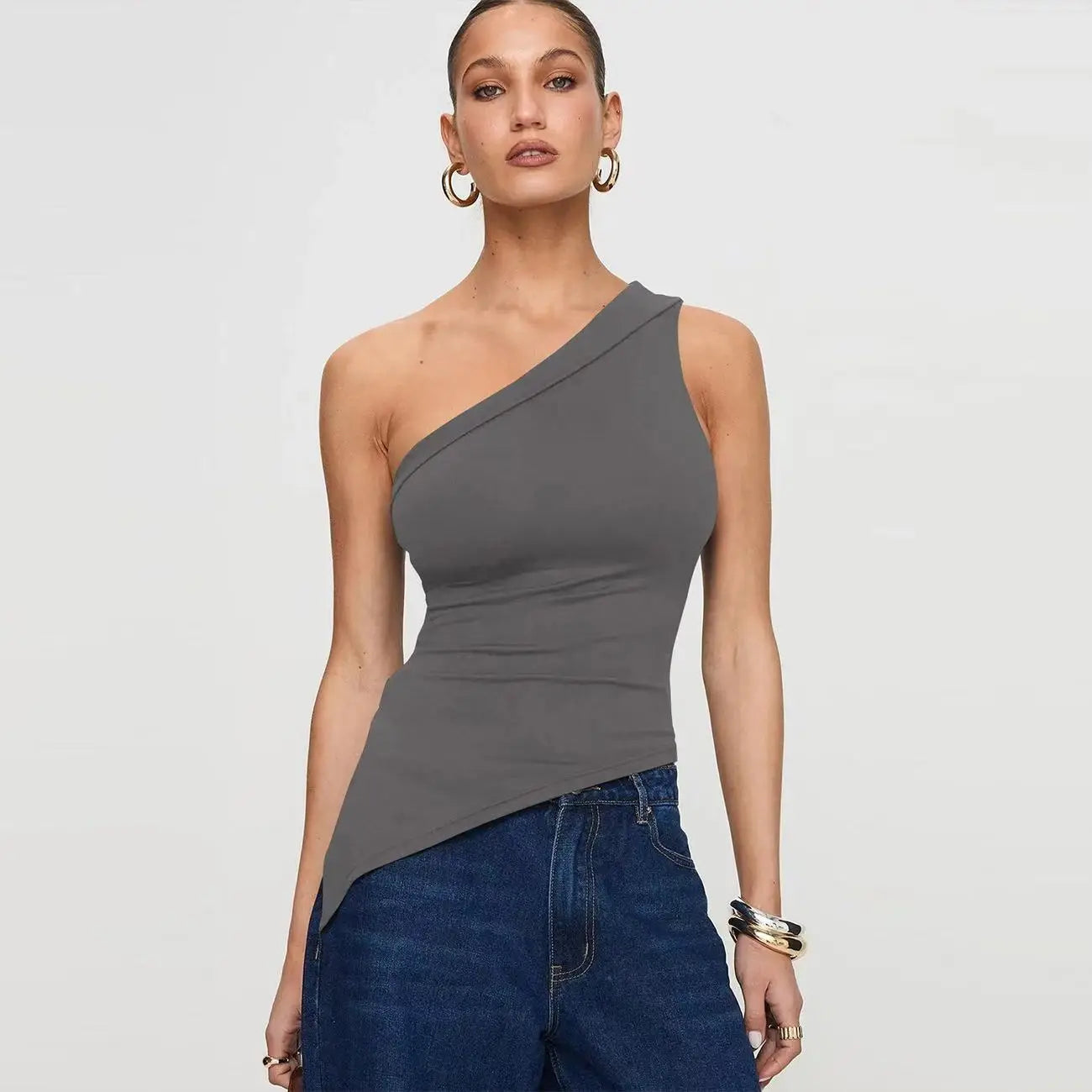 Women’s Irregular Slit Design High-grade Top