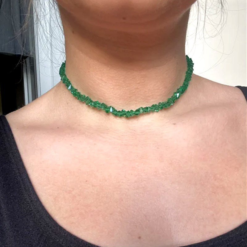 Geometric Multi-cut Glass Crystal Necklace - Norellé