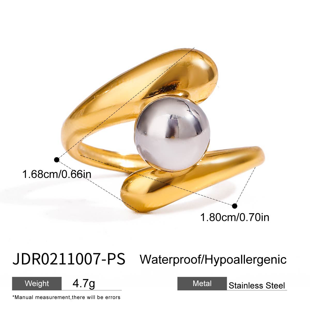Titanium Steel No Fading Stainless Steel Pearl Ring - Norellé