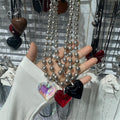 Sweet Cool Hot Girl Style Red Love Pendant Necklace - Norellé