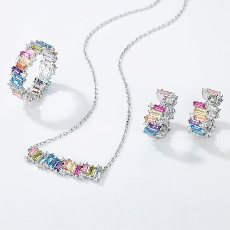 Irregular Color Zirconium Ear Studs - Norellé