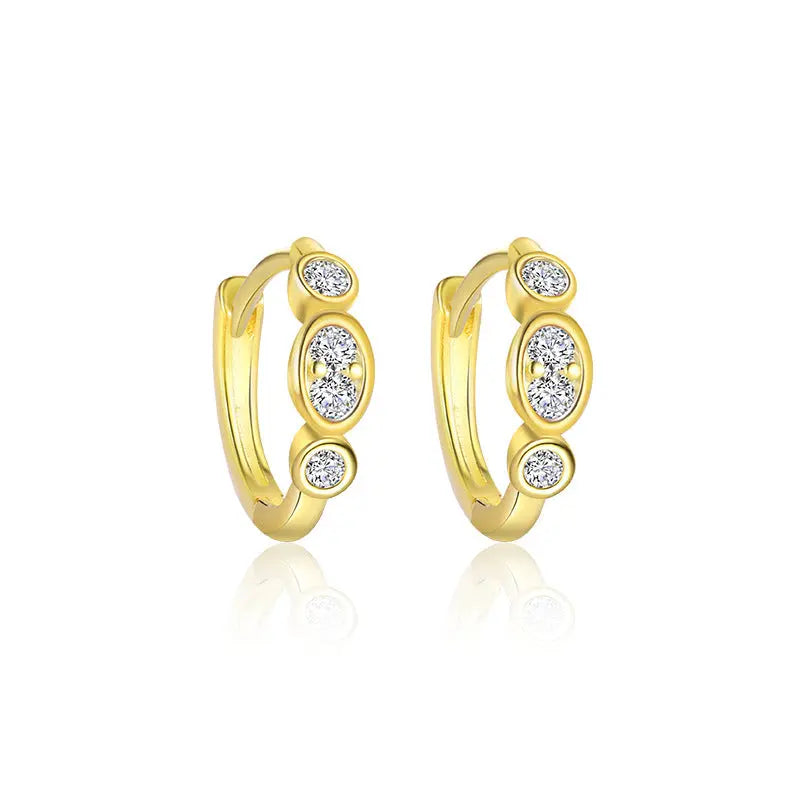 S925 Sterling Silver Light Luxury Inlaid Zircon Trendy Earrings - Norellé