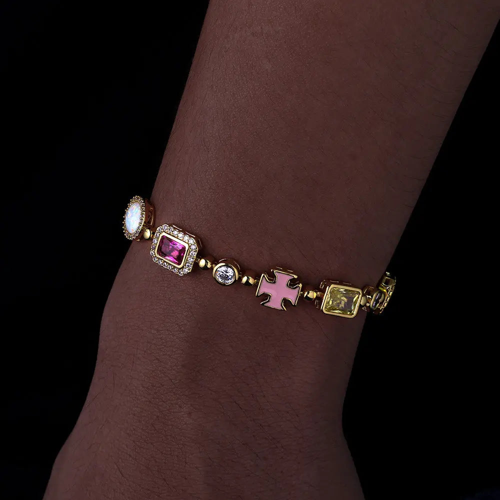 Hip Hop Color Gemstone Jewelry Bracelet Female Accessories - Norellé