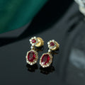 Ruby Vintage Silver Needle French Court Earrings - Norellé