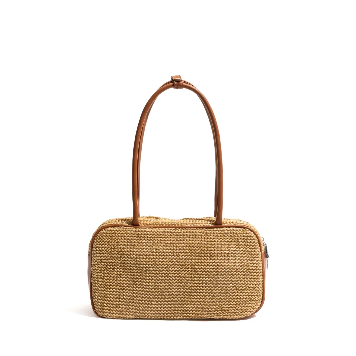 Versatile Straw Weave Boston Armpit Shoulder Purse