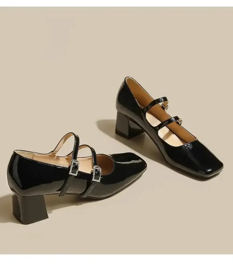 Square Toe Solid PU Women’s High Heels