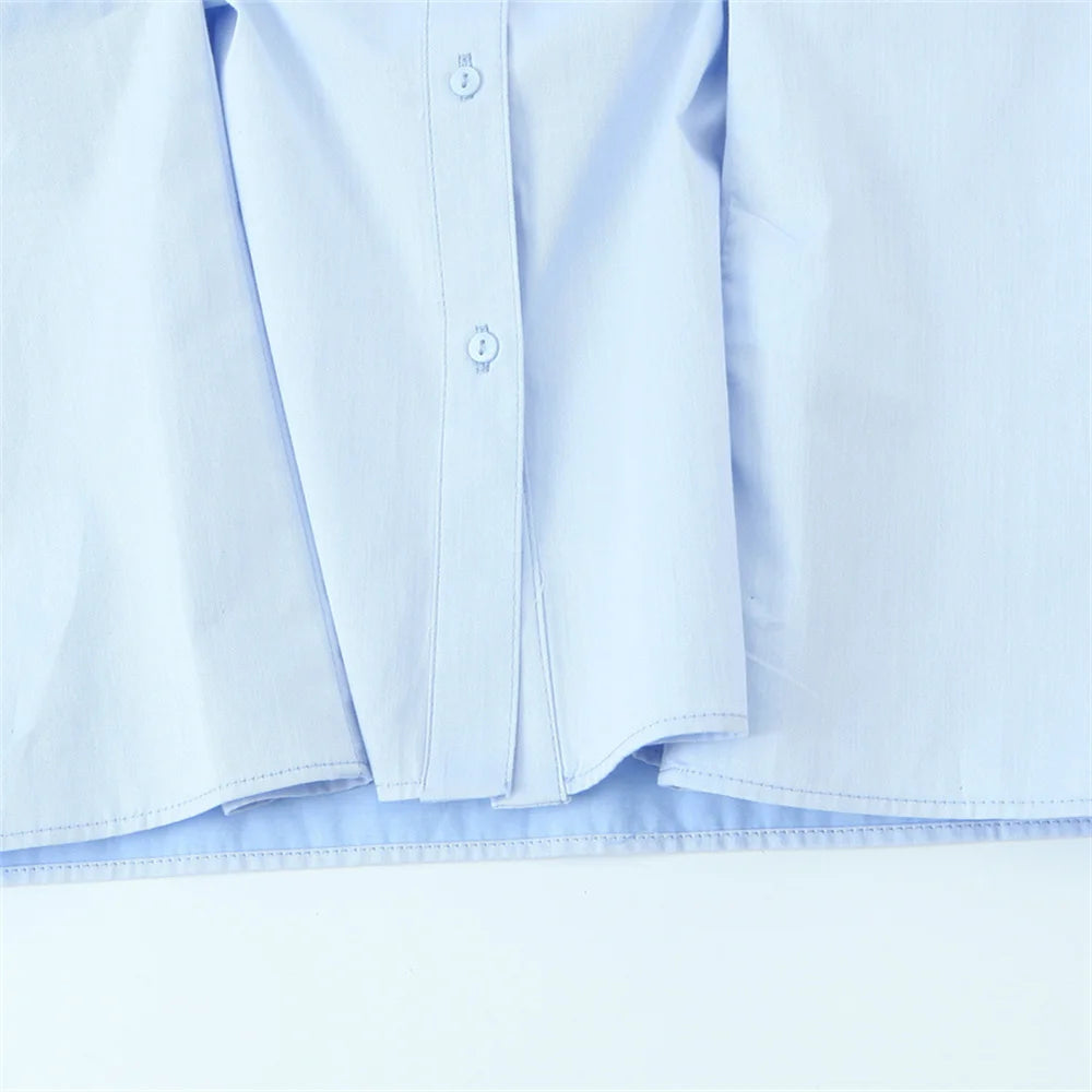 Women’s Casual Waist Button Up Long Sleeved Shirt