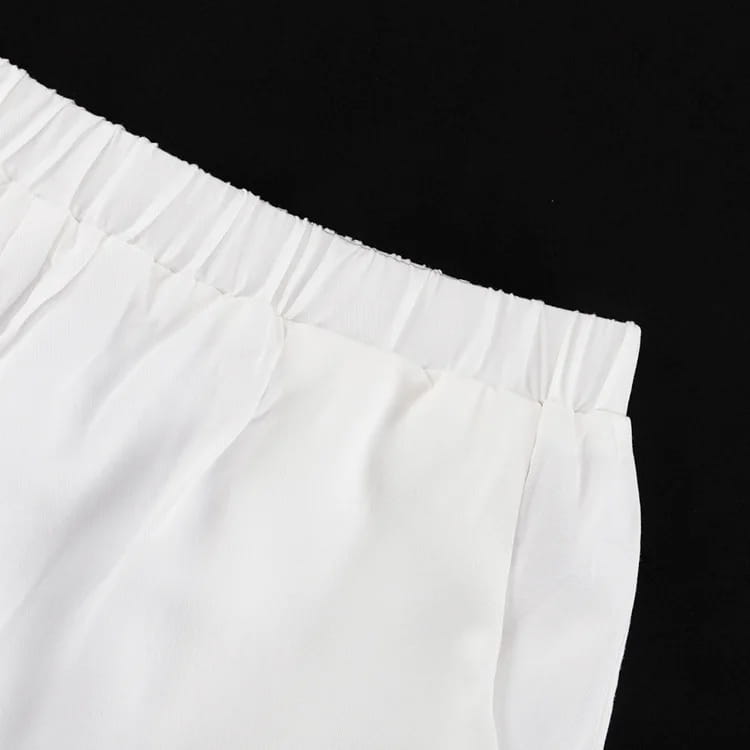 White Shorts Two Piece Women Sleeveless Top Slim Set