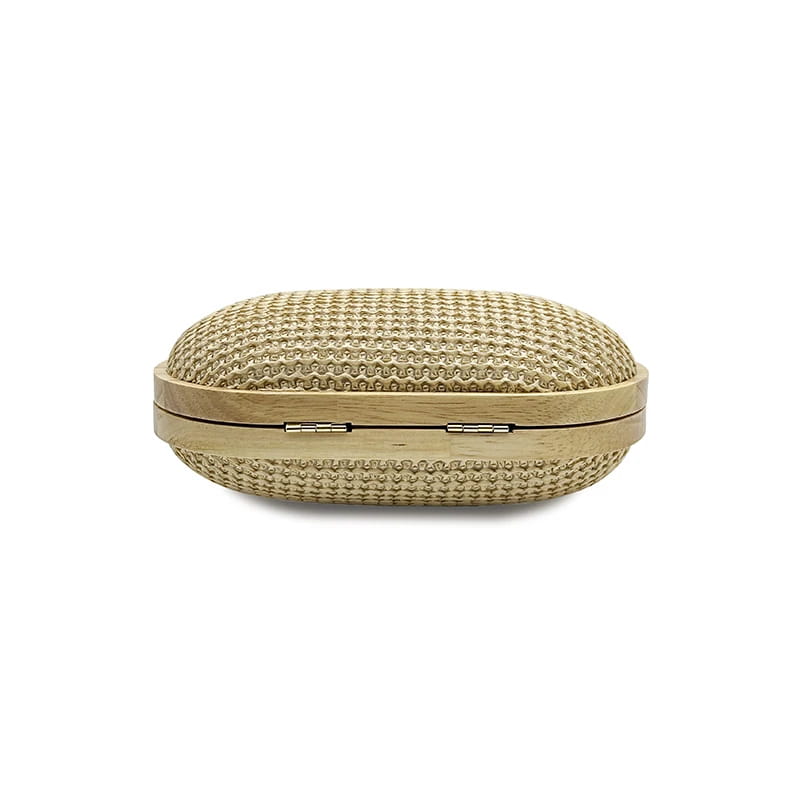 Oval PP Straw Clutch Bag for Women