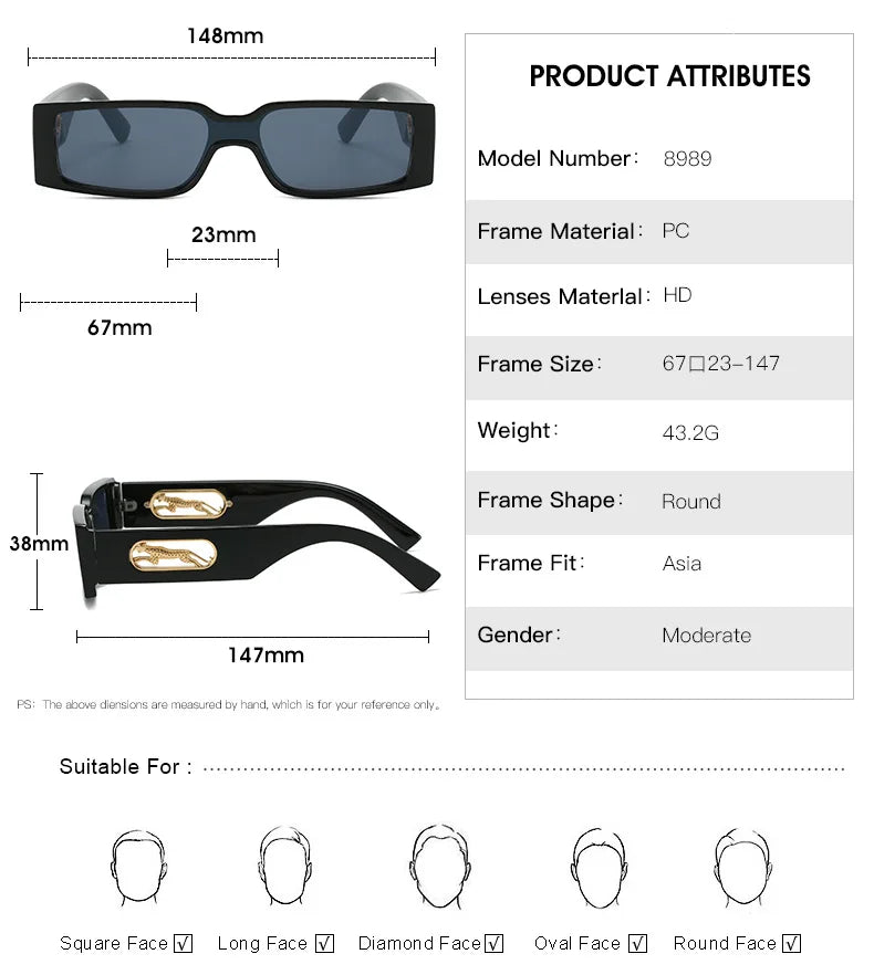 Rectangle Sunglasses Women