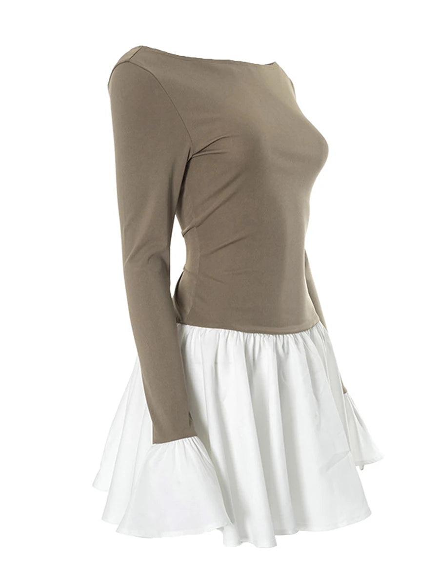 Patchwork Mini Dress For Women