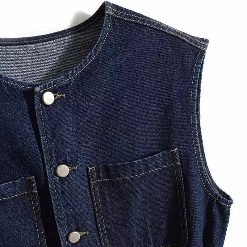 Sleeveless Large Pocket Vest Jacket