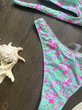 Floral Flowers Bandeau High Leg Cut Bikini Women - Norellé