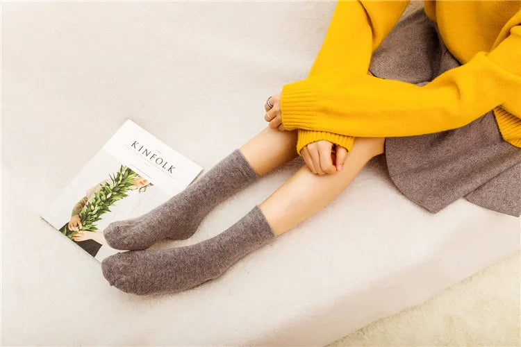 Pure Color Warm Winter Socks