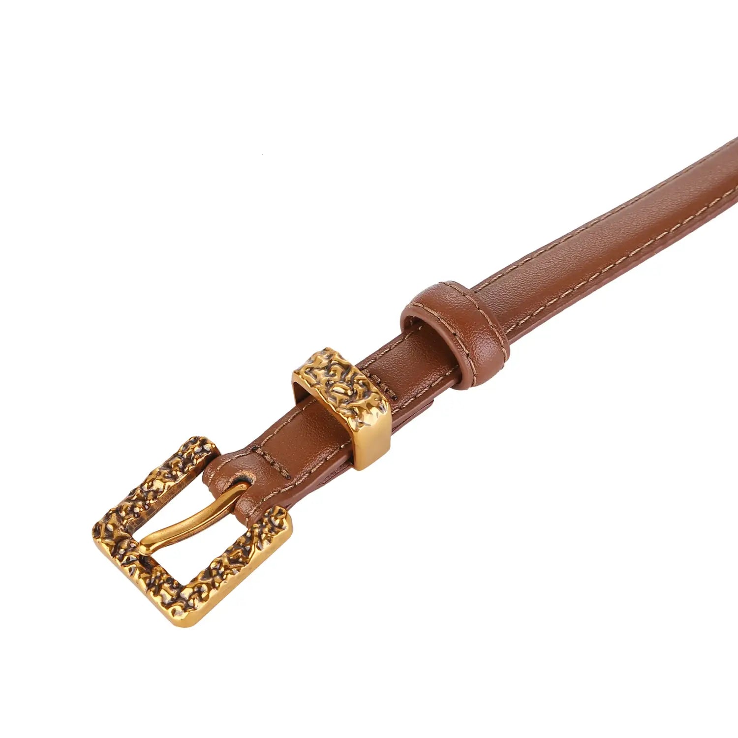 Retro Gold Women Belt Genuine Leather