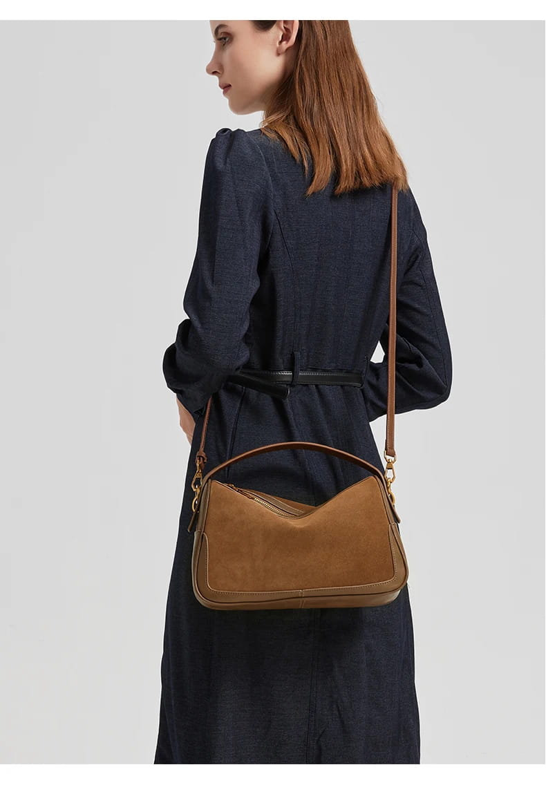 Women’s Suede Genuine Leather Crossbody Bag