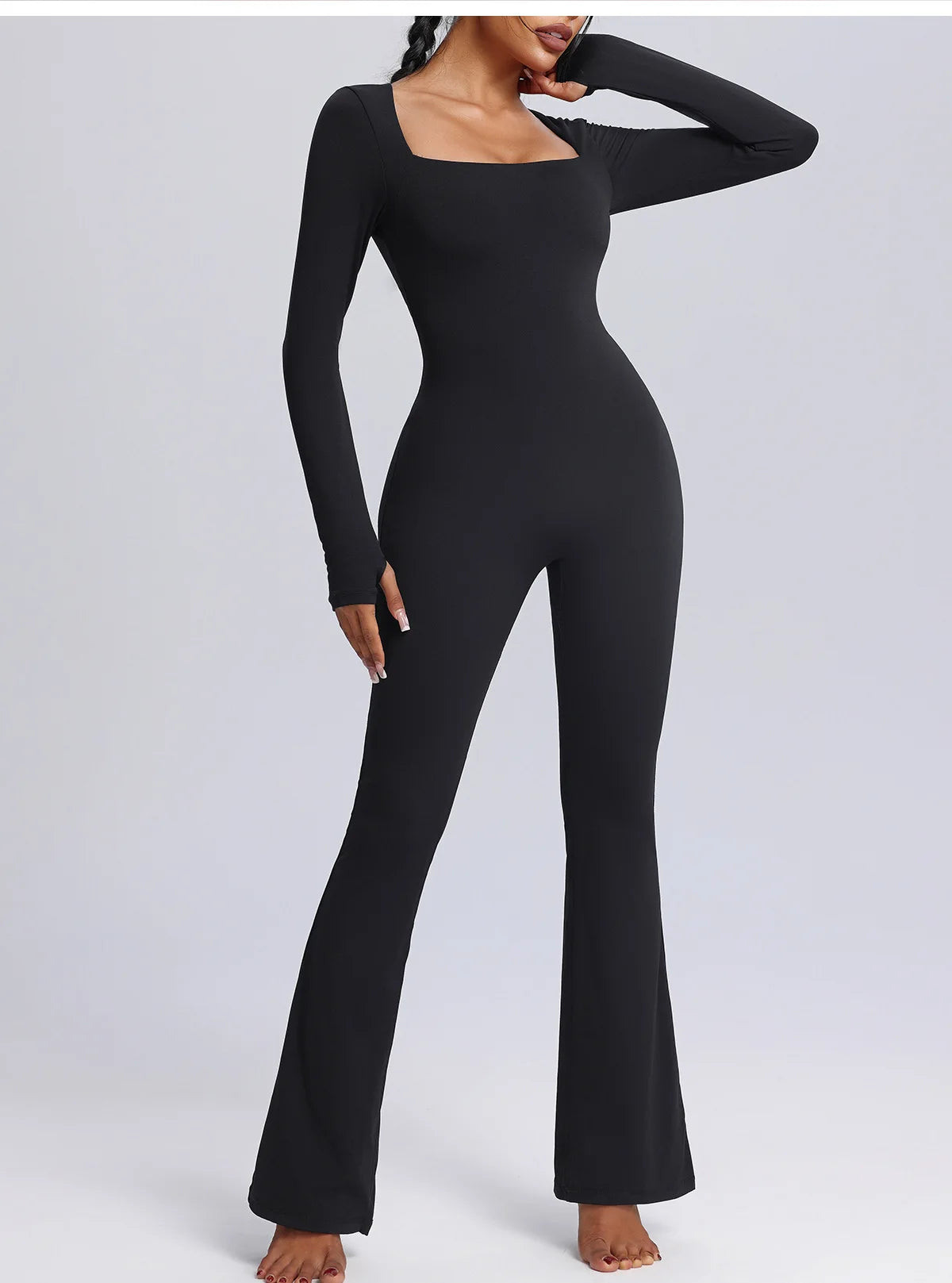 Seamless Jumpsuits Sports Fitness High Elastic Breathable Long-sleeved Suit