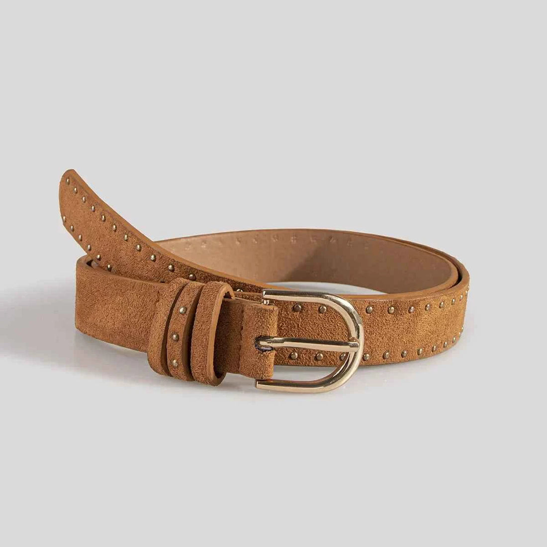 Women Color Suede With Rivets Belt