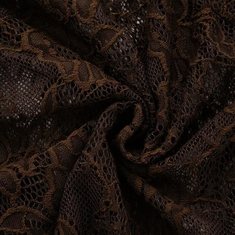 One Shoulder Lace See Through Maxi Dress Women