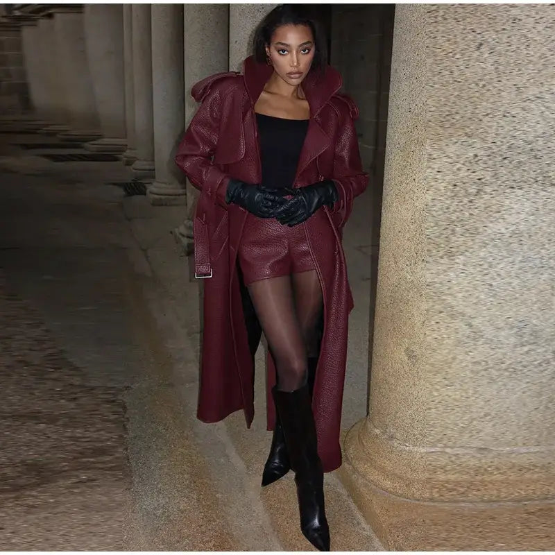 Retro Leather Women’s Coats