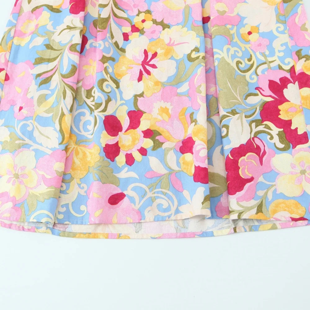 Women’s Hanging Neck Strap Pleated Long Dress