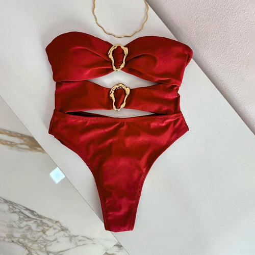 Bandeau Bikini Women Swimsuit Female Swimwear Bikini Set - Norellé