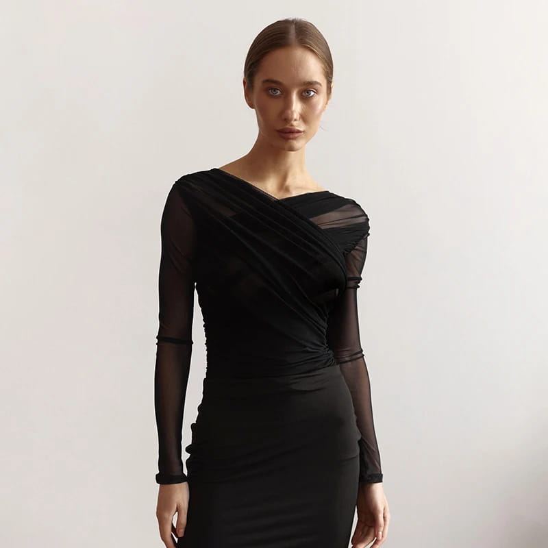 Chic Design Cross Neck Crop Top