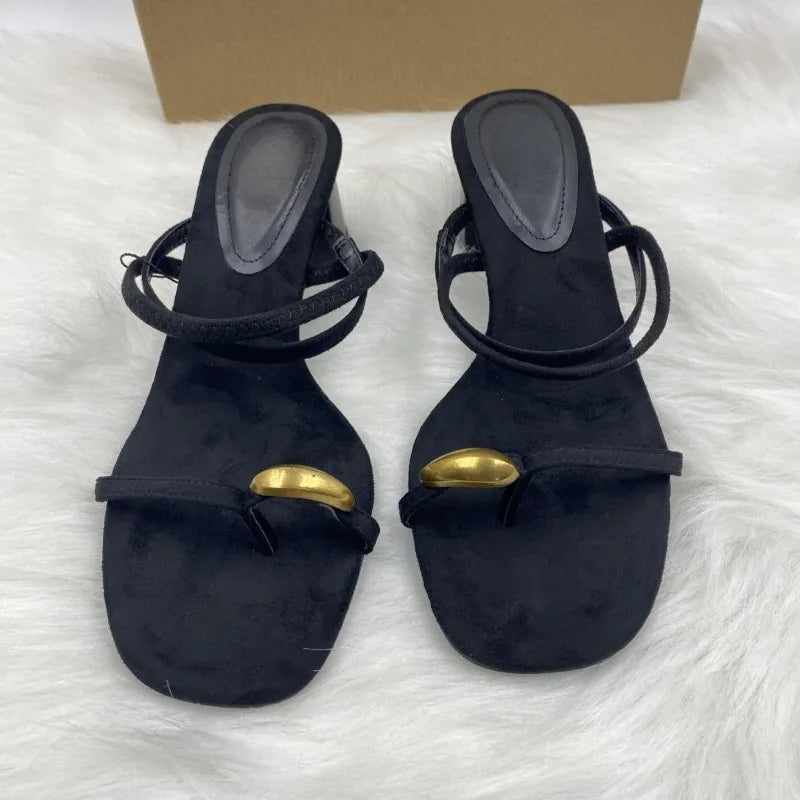 Designer Black Chunky Heels Women
