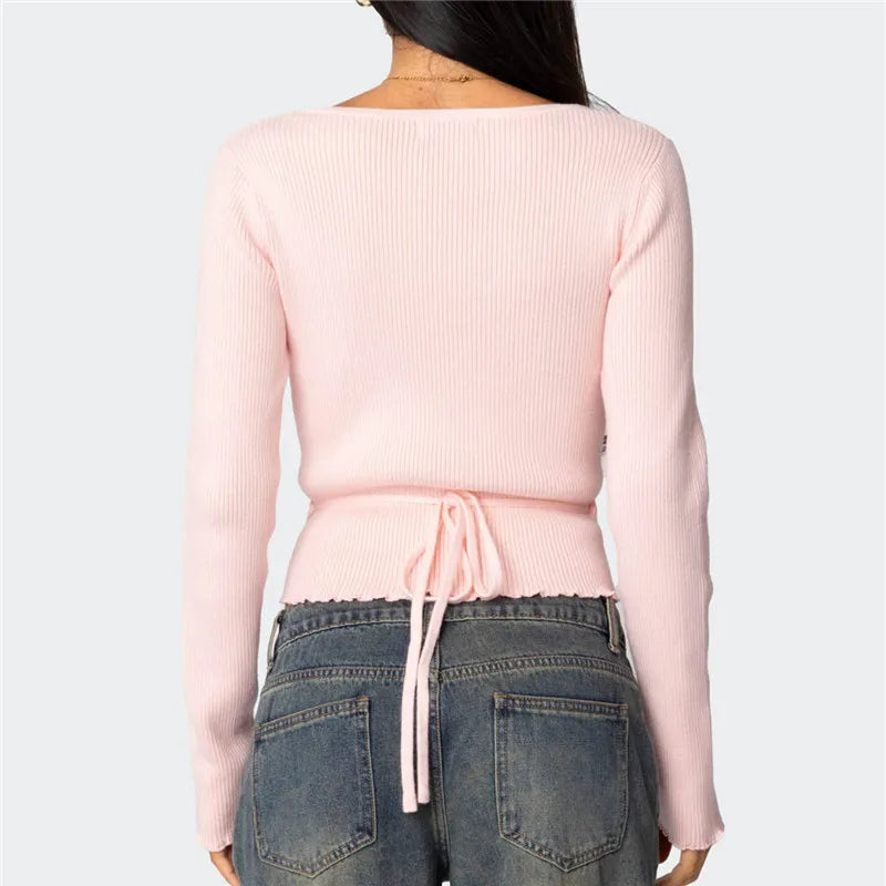 Ballet Wrap Sweaters for Women Long Sleeve