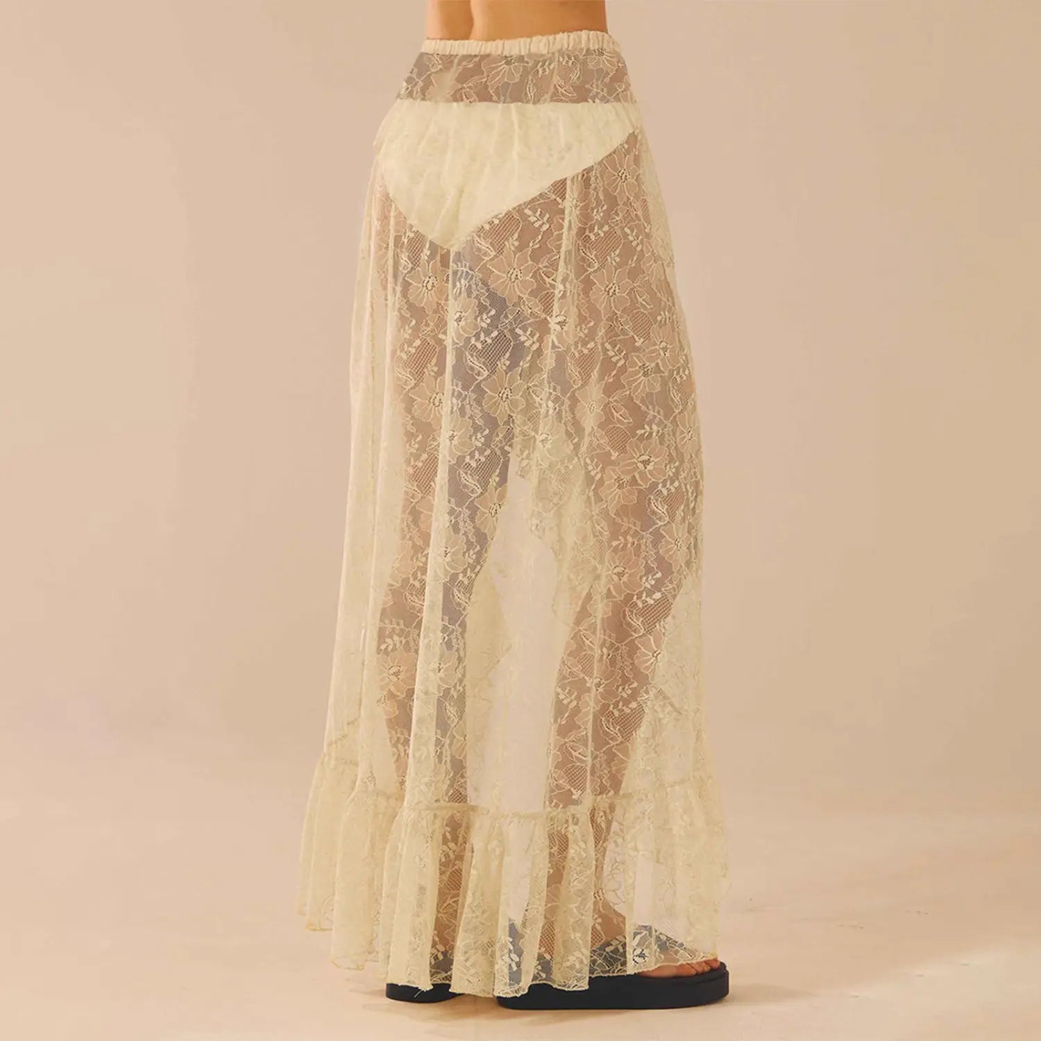 Women Asymmetrical Lace Flowy Skirts