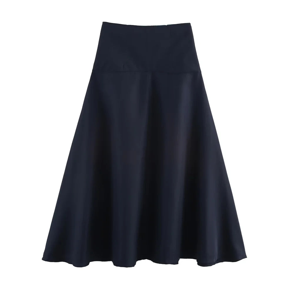 Women's Button Belt Waist Skirt