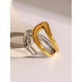 Stainless Steel Metal Waterproof Cross Asymmetric Open Ring