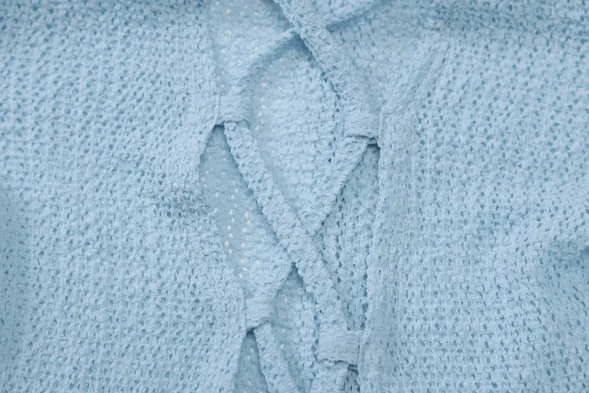 Backless Lace Up Knitted Dress For Women