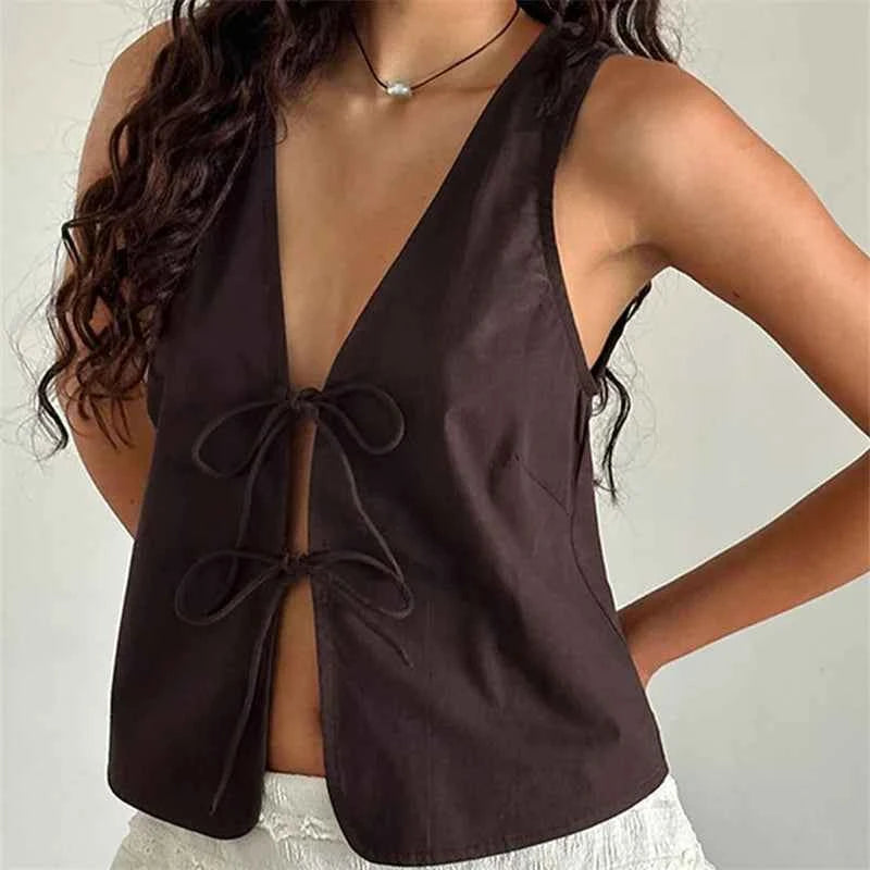 Retro Strappy Tank Top Women