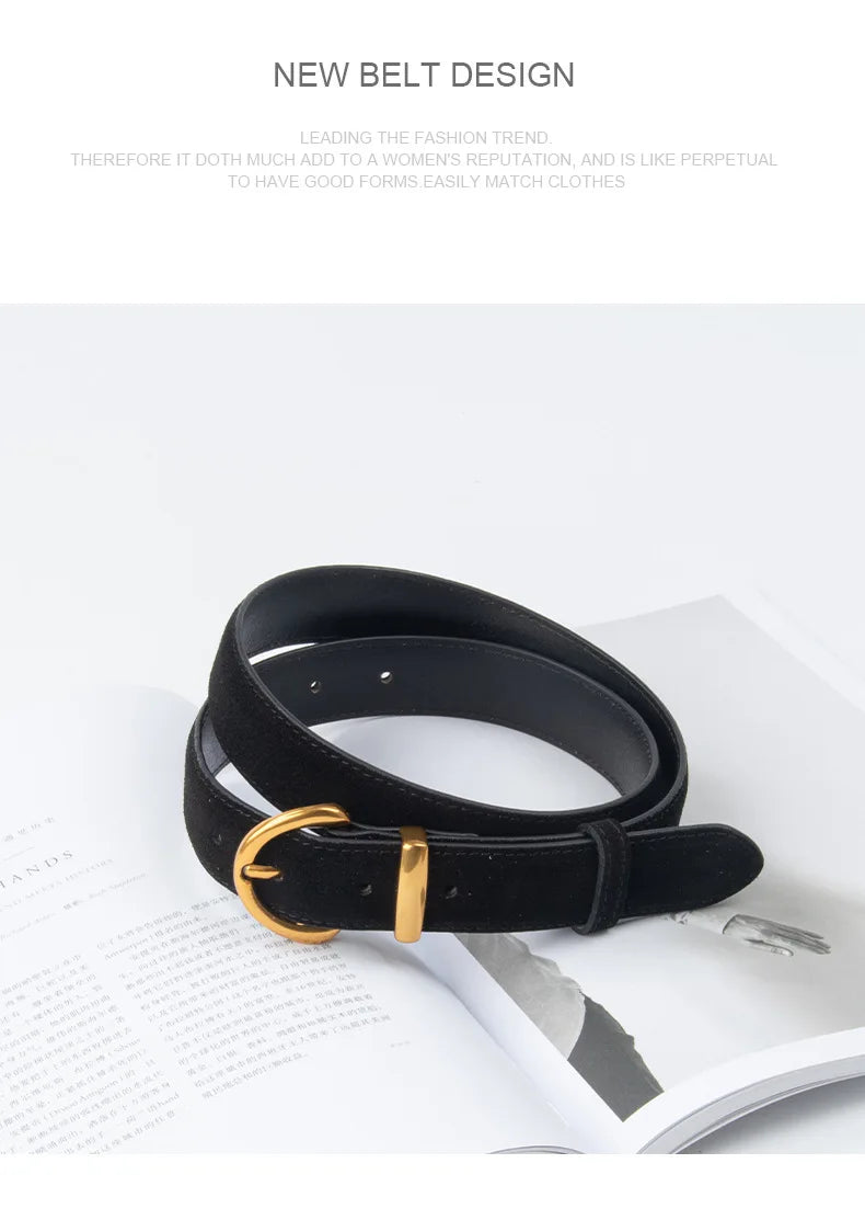 Women Suede Leather Belt