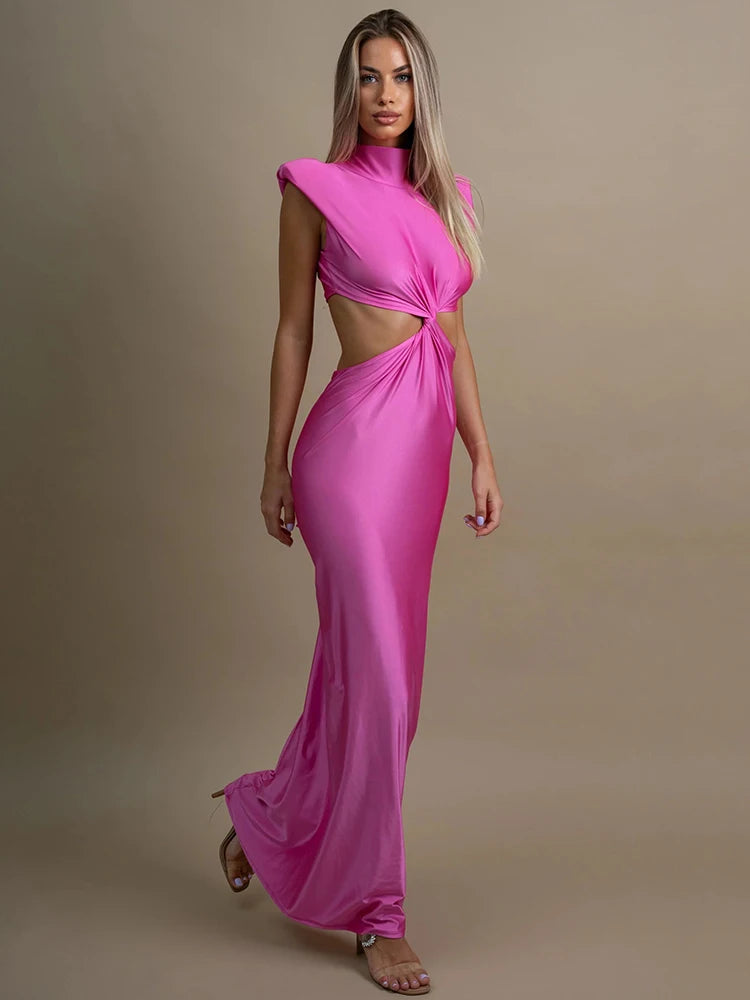 Turtleneck Sexy Maxi Dress For Women Fashion Solid - Norellé