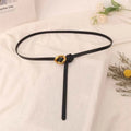 Gold Bronze Metal Buckle PU Leather Knotted Belt