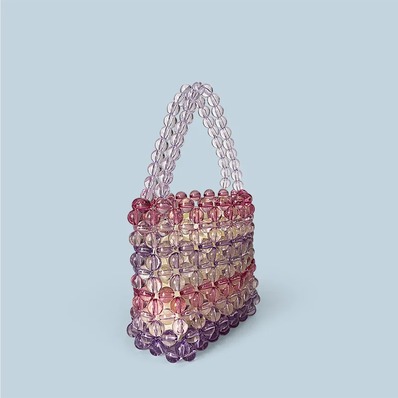 Handmade Beaded Woven Bucket Bag