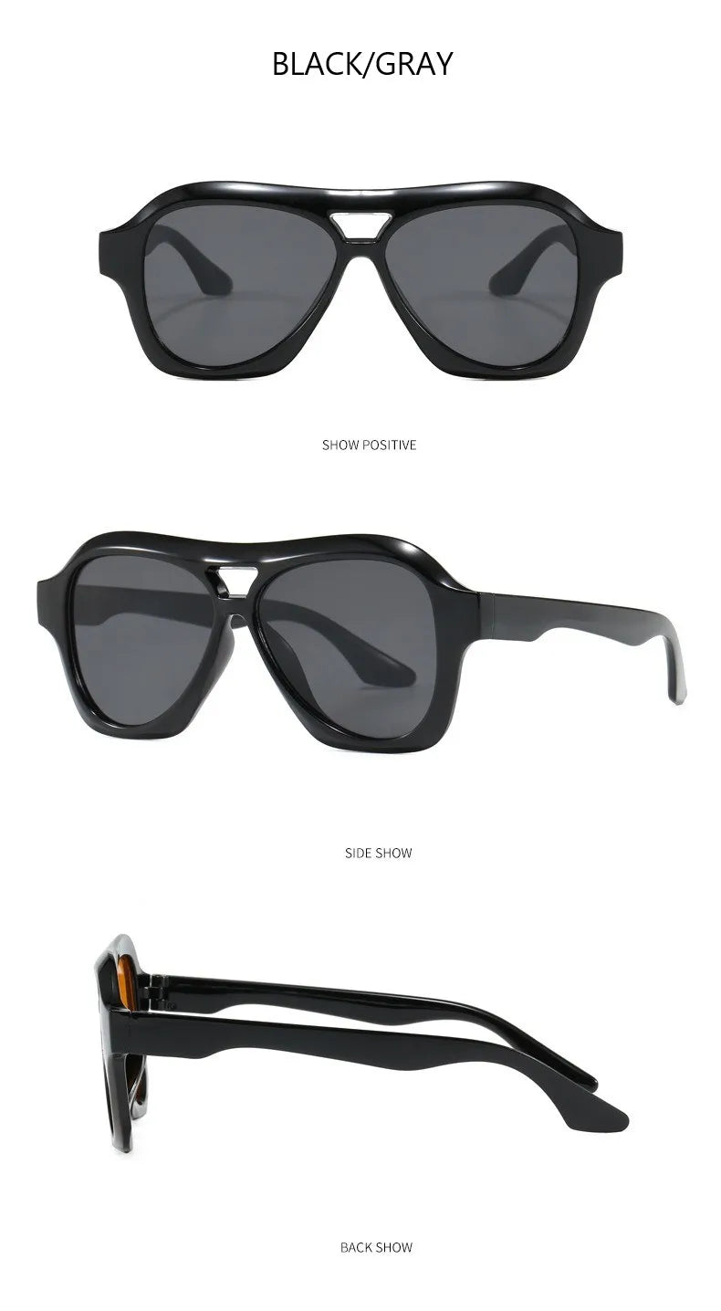 Retro Double Beam Sunglasses Women