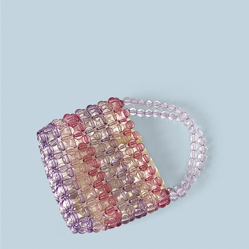 Handmade Beaded Woven Bucket Bag