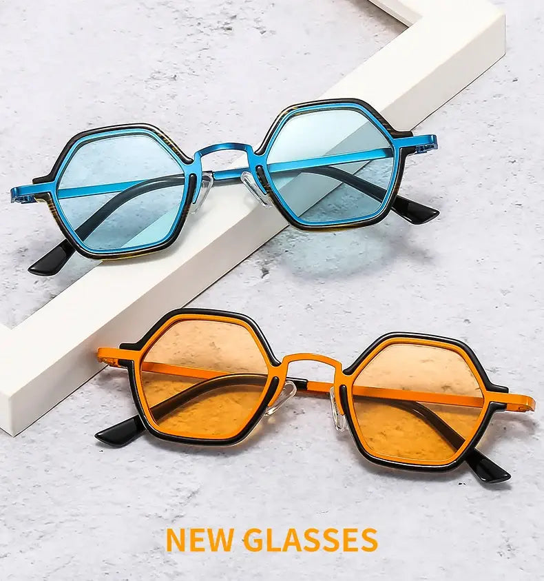 Retro Polygon Square Sunglasses Women