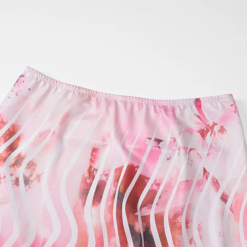 Halter Print Vacation Casual Set