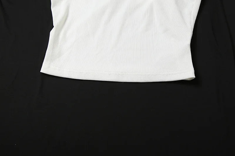 Strapless Long Dress Two Piece Fashion Elegant Solid Sleeveless Top Tight Set