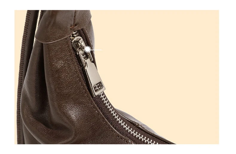 Cowhide Genuine Leather Half Moon Shoulder Bag